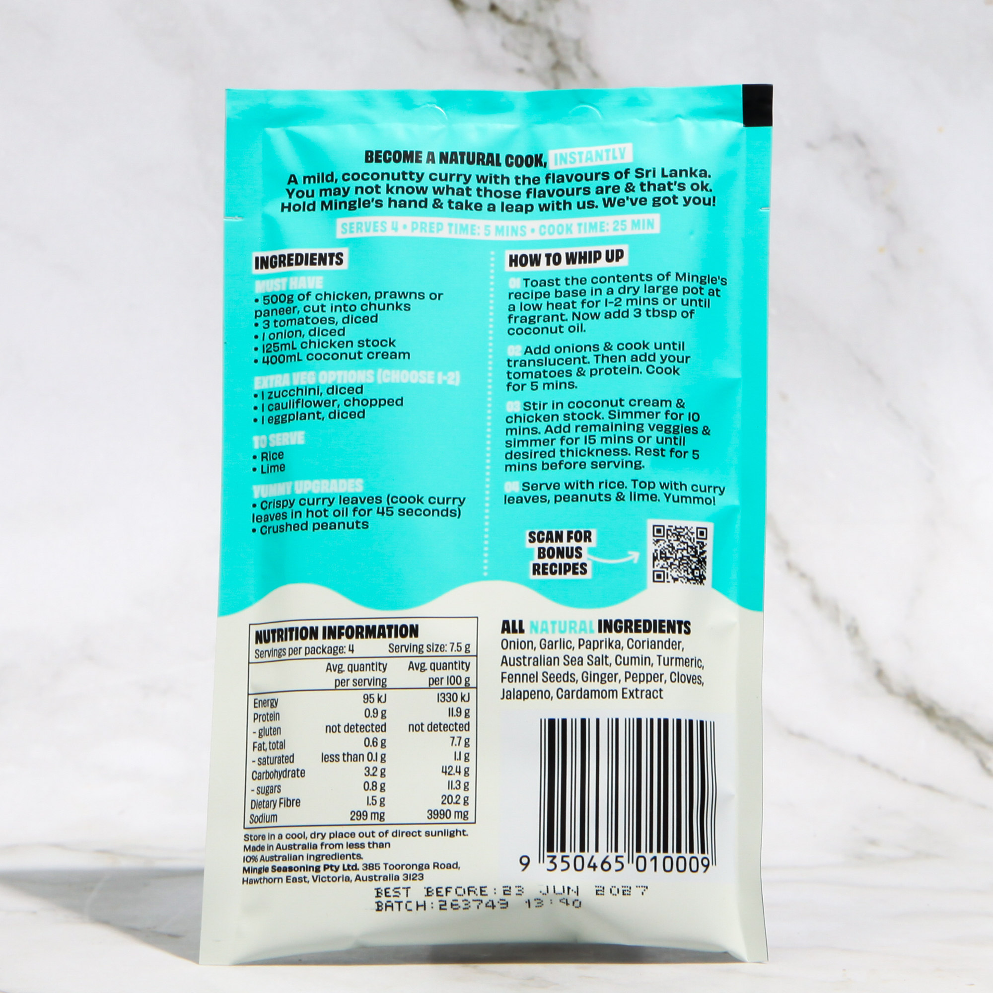 Sri Lankan Coconut Curry spice blend - Mingle